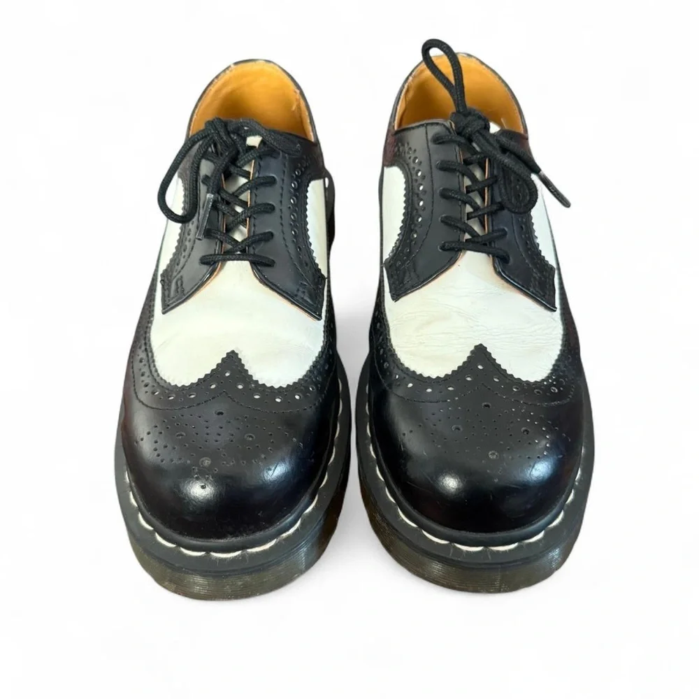 Dr. Martens black and white wingtip oxfords brogues vintage 90s platform - Picture 3 of 8